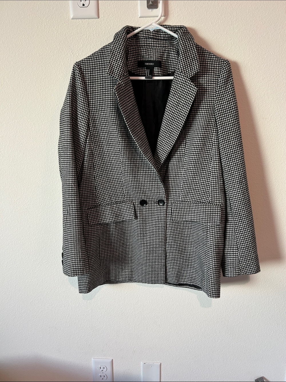 Forever 21 Houndstooth Blazer - Black & White
